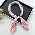 Load image into Gallery viewer, Women's Faux Silk Pearl Magnetic Neck Scarf N6J153