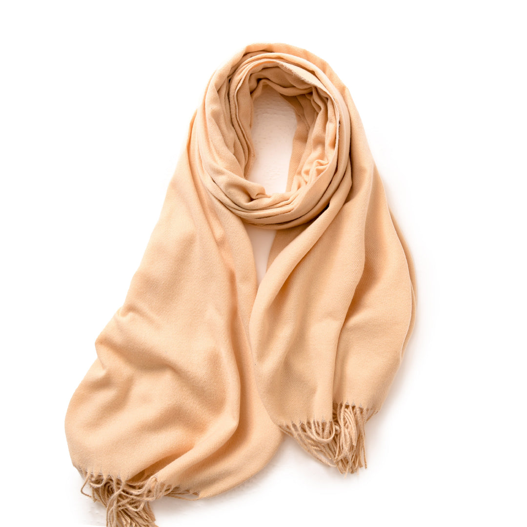 Imitation Cashmere Solid Scarf Shawl Fringe Women N6H228