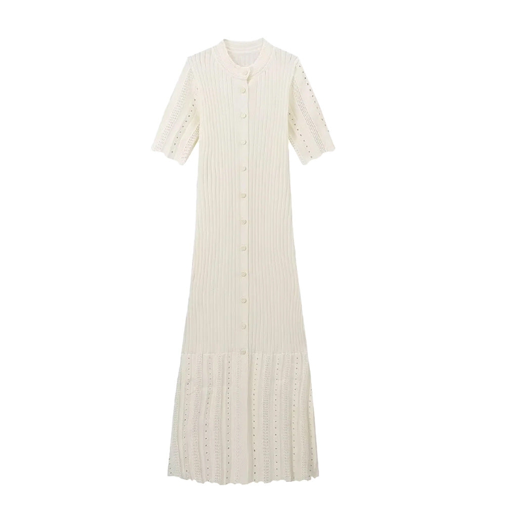 Button Knit Dress Essential Lightweight N5Z367