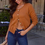 Load image into Gallery viewer, Camel Button Cardigan Long Lightweight N5Z704
