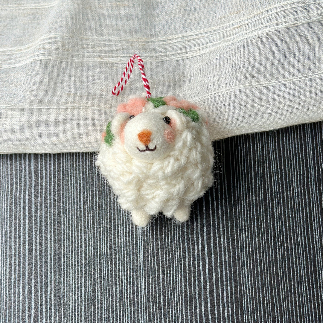 Handmade Felt Sheep Keychain Bag Charm Pendant N6G004