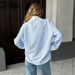 Load image into Gallery viewer, Contrast Panel Shirt Point Collar Lightweight Blue N5Z466
