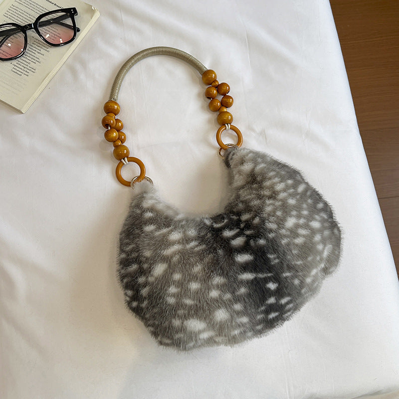 Women's Plush Vintage Shoulder Handbag N6J179