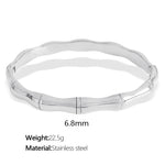 Load image into Gallery viewer, Bamboo Segments Bangle Titanium Steel Plated S5P082
