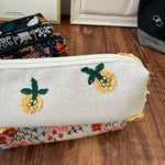Load image into Gallery viewer, Embroidered Floral Canvas Pencil Case Makeup Bag N6F149