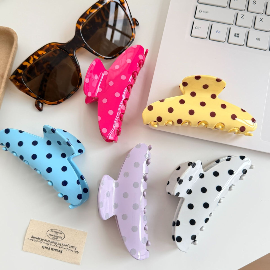 Polka Dot Large Claw Clip Retro Pastel Hair Claw N6F064