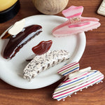 Load image into Gallery viewer, Color Stripe Acetate Hair Claw Clip Women N6C346