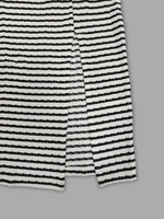 Load image into Gallery viewer, Black White Stripe Twist Knot Side Slit Bodycon Dress N6D208