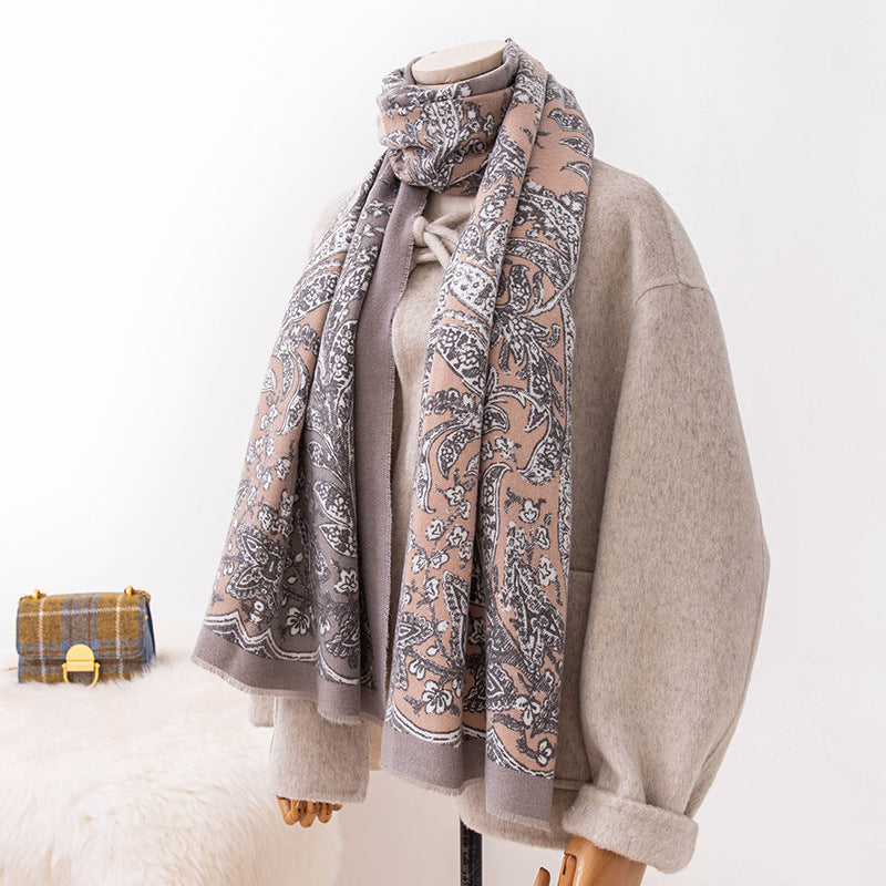 Ethnic Print Faux Cashmere Wrap  M5A157