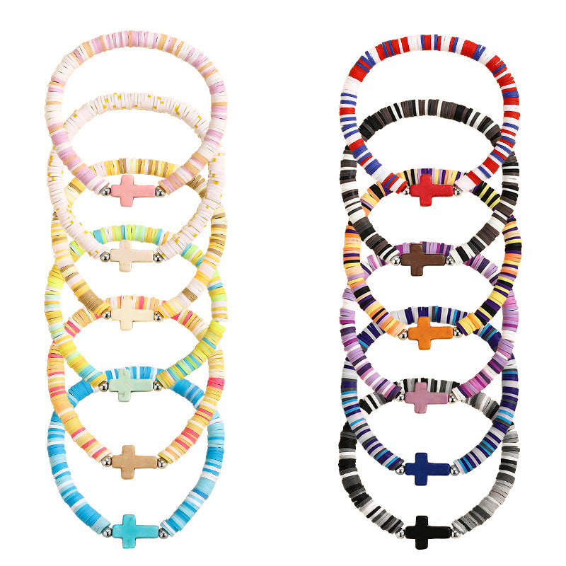 Turquoise Cross Stretch Bracelet S5P612