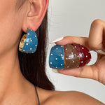 Load image into Gallery viewer, Womens Polka Dot C Shape Hoop Earrings N6K161