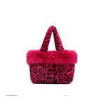 Load image into Gallery viewer, Women's Plush Leopard Print Bucket Handbag N6J174