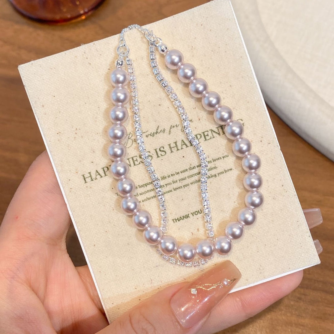 Manta Rose Double Layer Pearl & Zircon Bracelet N6H178