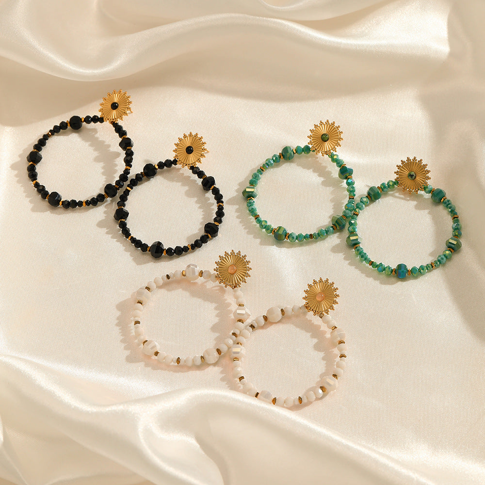 Bohemian Crystal Earrings Steel Multi Tone Earrings S5P087