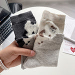 Load image into Gallery viewer, Cartoon Cat Plush Mid-Calf Socks Women Warm N6H002