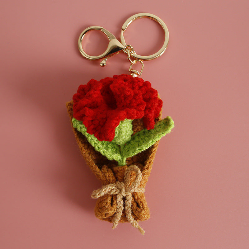 Intricate Crochet Bouquet Bag Charm Handmade N6G035