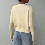 Load image into Gallery viewer, Cropped Cardigan Long Lightweight Yellow N5Z695
