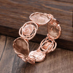Load image into Gallery viewer, Hand-Painted Geometric Rose Stretch Bangle N6C214