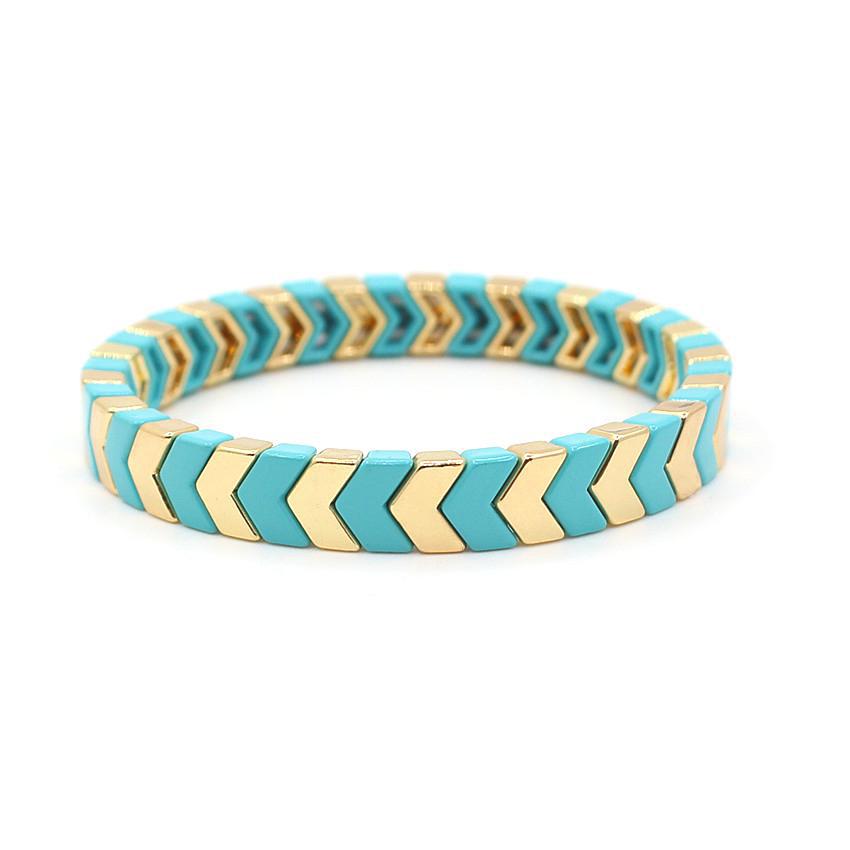 Arrow Beads Bracelet Tribal Enamel Elastic Adjustable S5P049