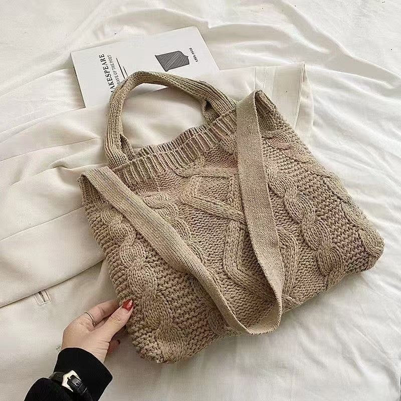 Women's Woven Polyester Vintage Tote Bag N6J164