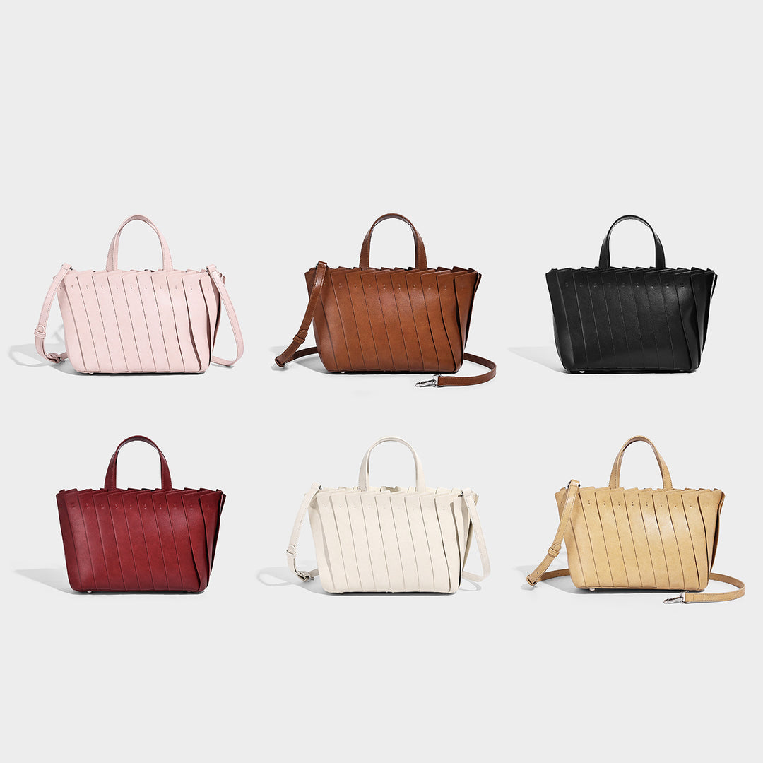 Handmade Patchwork Basket Bag Shoulder Tote N6F115