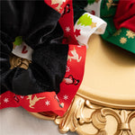 Load image into Gallery viewer, Christmas Velvet Reindeer Print Scrunchie N6K004