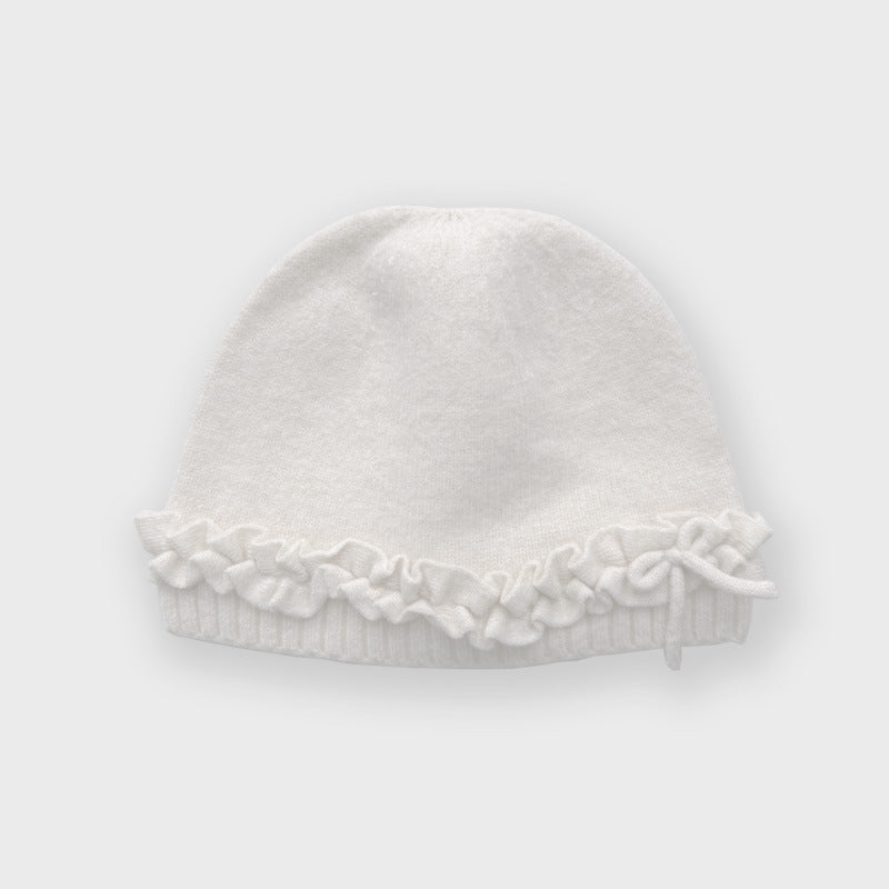 Pleated Blend Beanie Bow Accent  M5A088