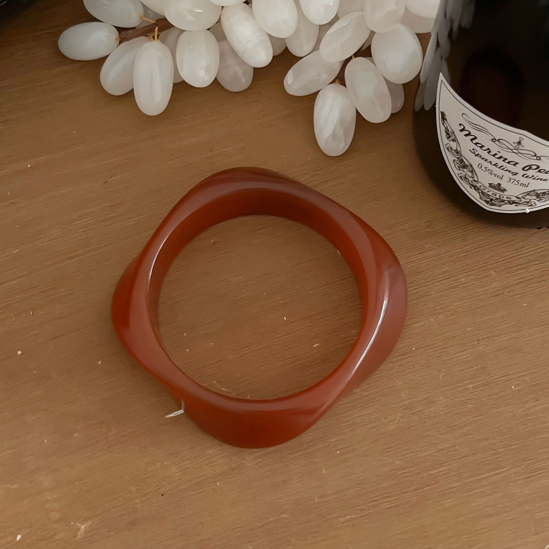 Geometric Ombre Resin Bangle Curved Acetate Contour S5P256