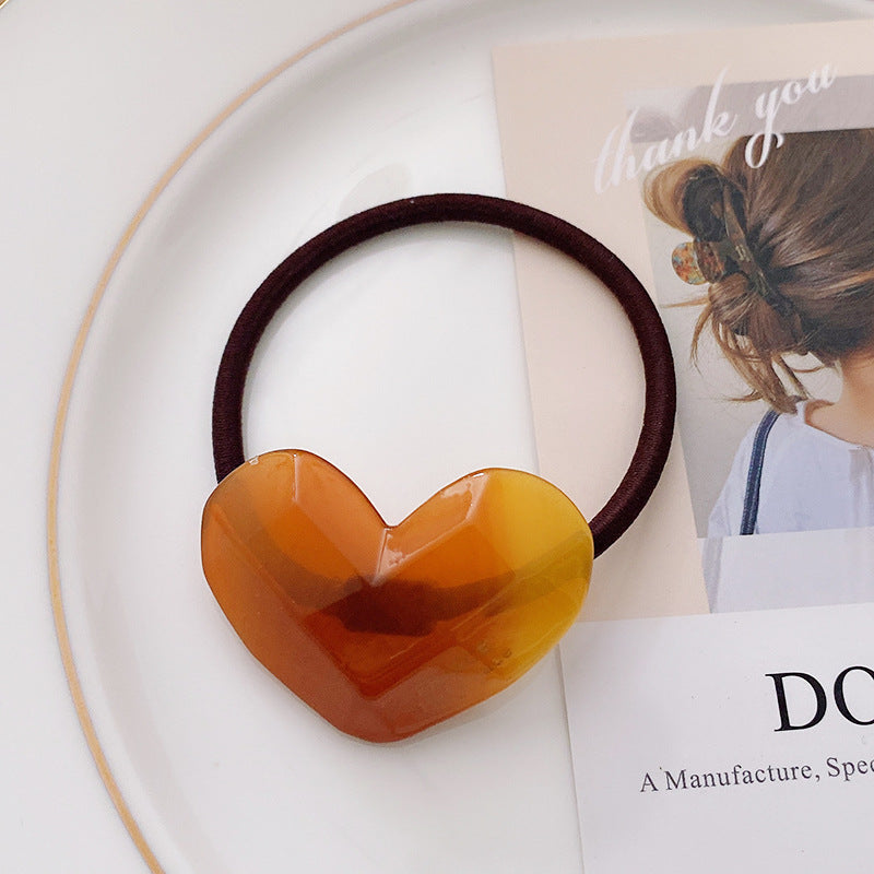 Candy Color Heart Hair Scrunchie High Elasticity N6C341