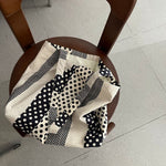 Load image into Gallery viewer, Black White Polka Dot Canvas Tote Bag Shoulder Crossbody N6F182