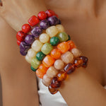 Load image into Gallery viewer, Acrylic Beaded Bracelet Irregular Square Round N6F077