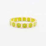 Load image into Gallery viewer, Floral Cuff Enamel Steel Crystal-Studded Elastic S5P141