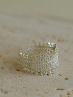 Load image into Gallery viewer, Lace Diamond Adjustable Silver Ring Women N6C002