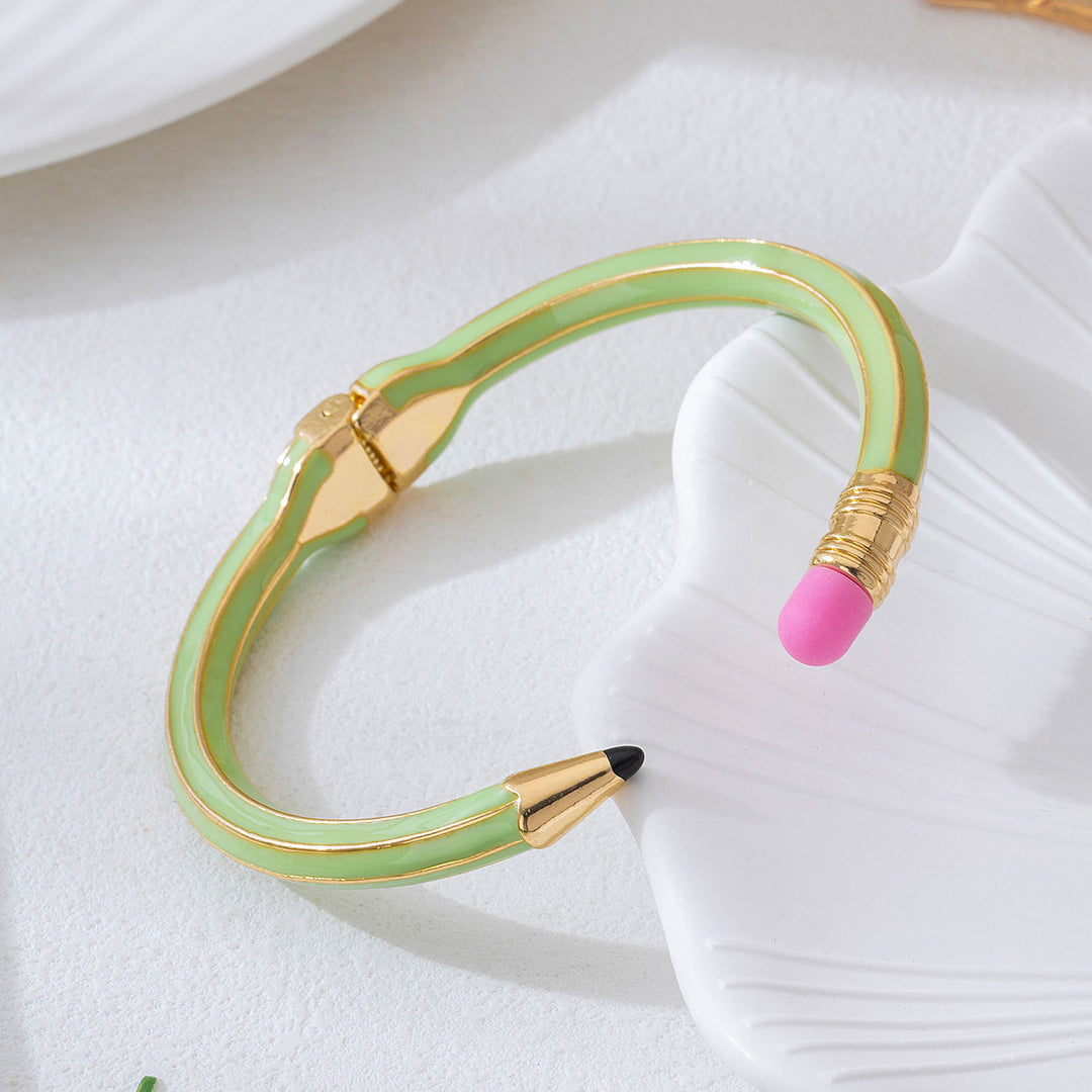 Colorful Pencil Shape Bangle Spring Open Cuff N6F265