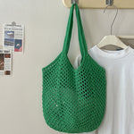 Load image into Gallery viewer, Openwork Cotton Woven Tote Multi-Color  S5P283
