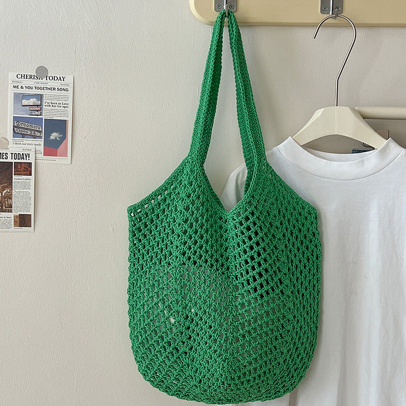 Openwork Cotton Woven Tote Multi-Color  S5P283