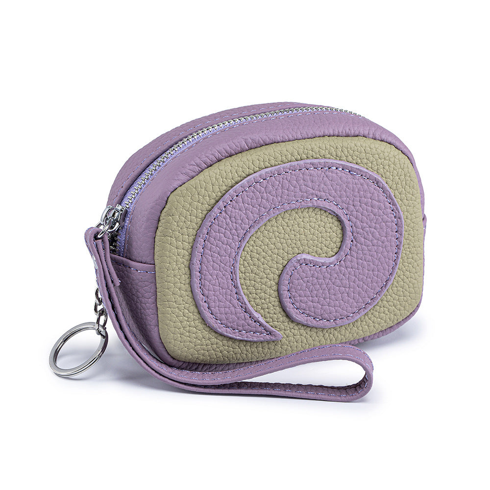 Women's Top-Grain Leather Swiss Roll Coin Purse N6J234