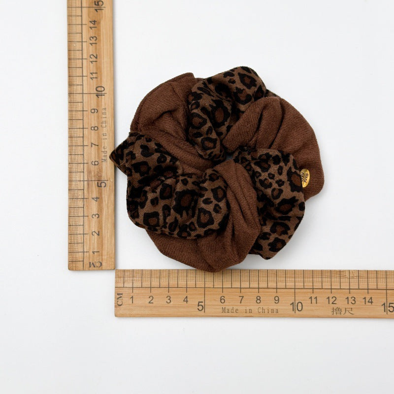 Womens Leopard Print Suede Feel Scrunchie N6K010