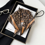 Load image into Gallery viewer, Pleated Leopard Paisley Satin Scarf 70cm Square N6G225