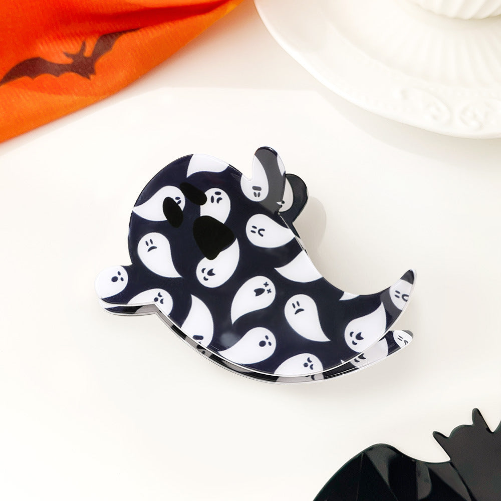 Halloween Ghost Pumpkin Acrylic Claw Clip S5P539