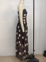Load image into Gallery viewer, Polka Dot Mesh One-Shoulder Maxi Dress N6F028