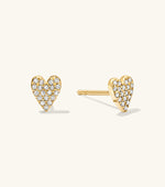 Load image into Gallery viewer, Heart Prong Set Earrings Sterling Silver Cartilage S5P110