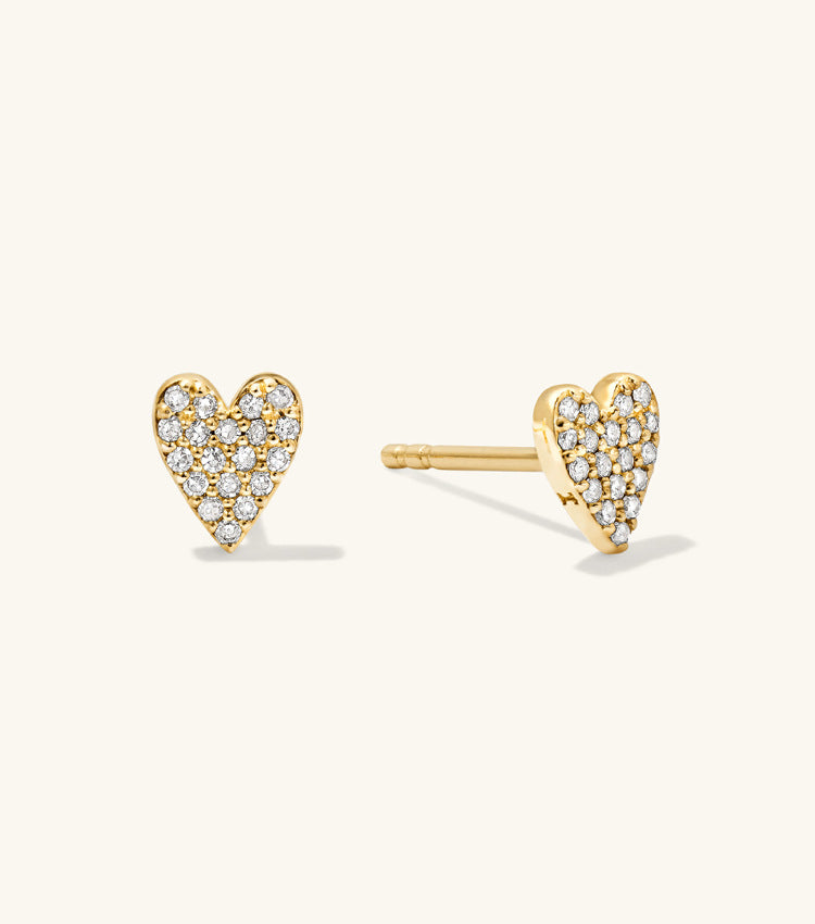 Heart Prong Set Earrings Sterling Silver Cartilage S5P110