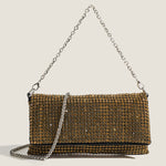 Load image into Gallery viewer, Crystal Embellished Shoulder Bag PU Poly Cotton S5P318
