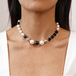 Load image into Gallery viewer, Vintage Irregular Faux Pearl Glass Bead Choker  Women N6H150