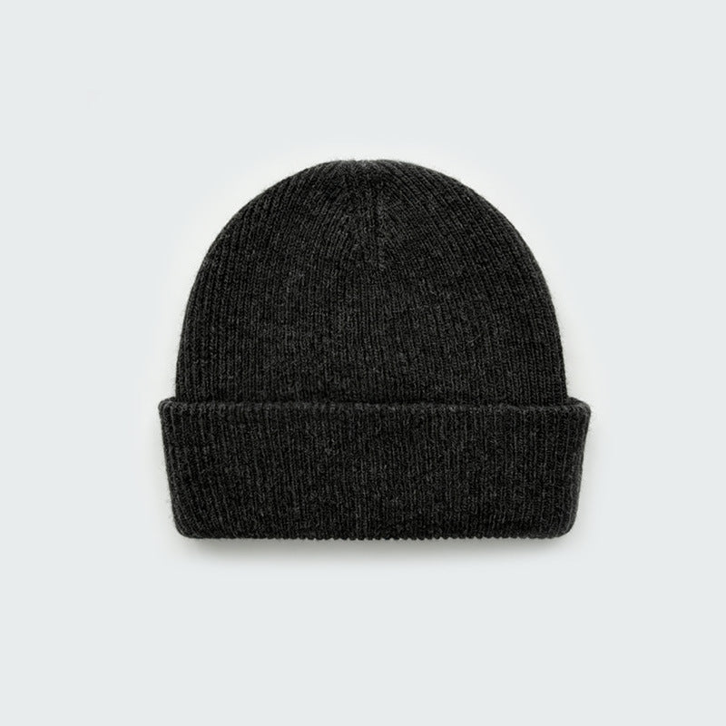 100 Percent Wool Seamless Double Layer Knit Beanie N6K283