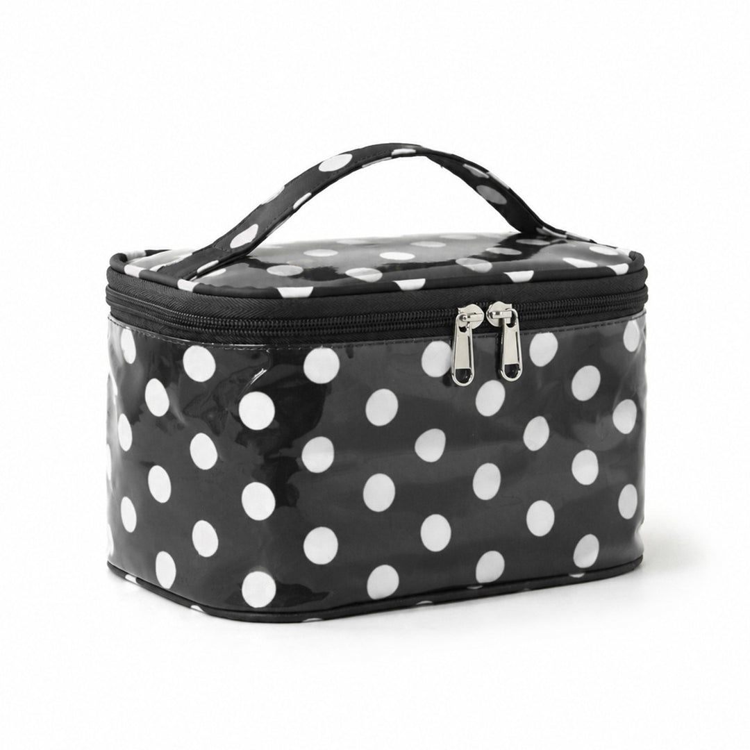 Women's Waterproof Color Block Striped PVC Cosmetic Bag N6J242