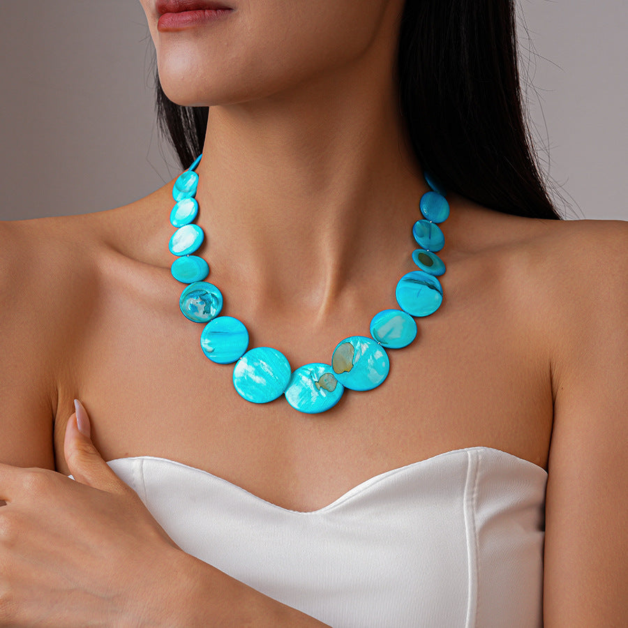 Womens Gradient Shell Beaded Necklace N6K187