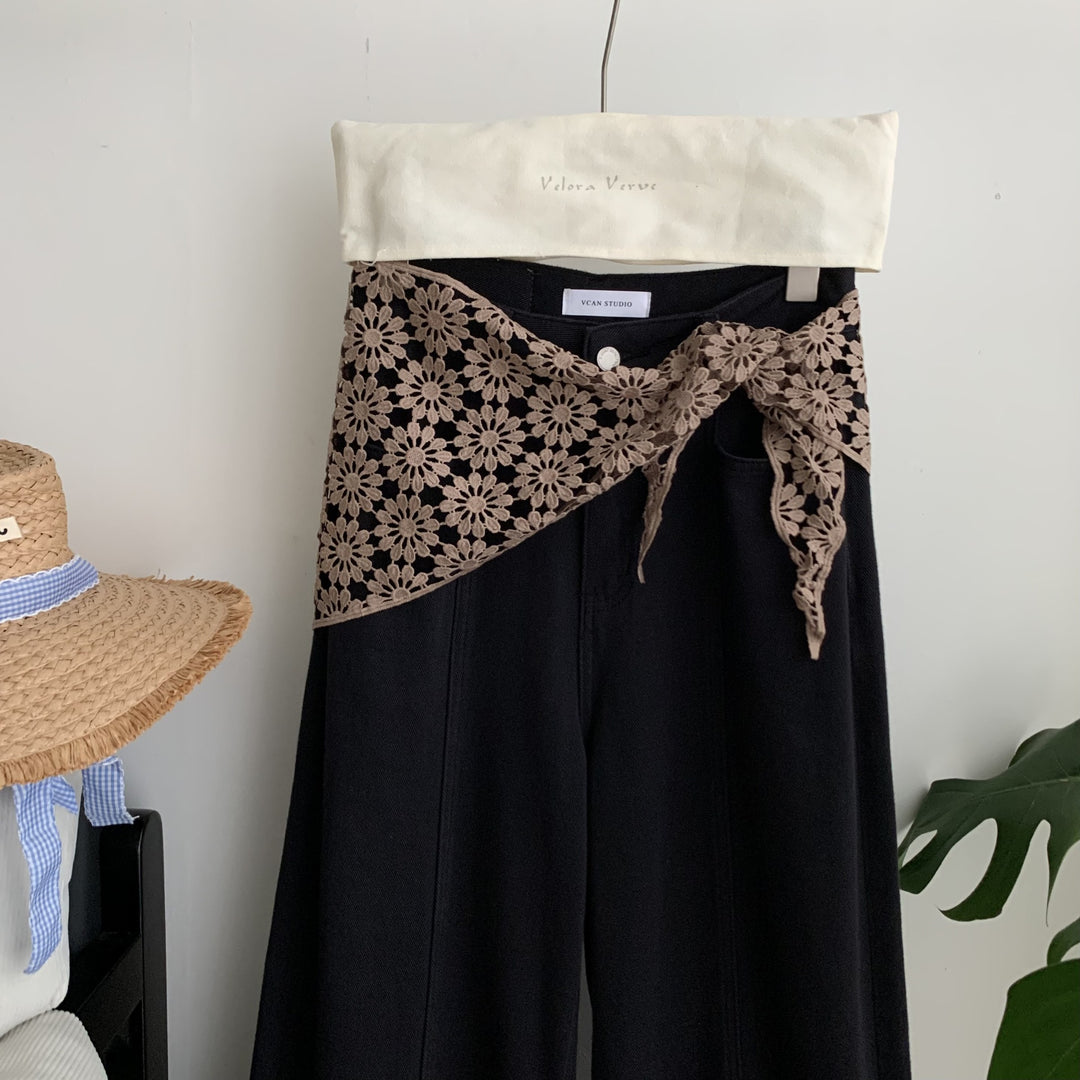 Lace Triangle Layering Skirt Women Adjustable S5P894
