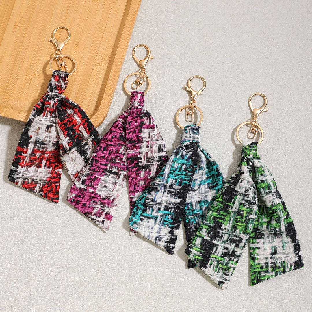 Vintage 3D Print Fabric Keychain Bag Charm Accessory N6G115